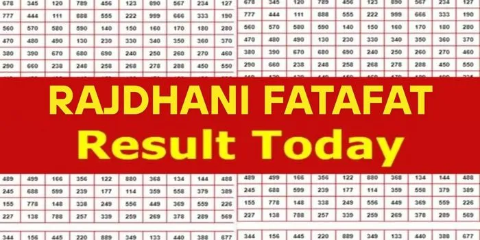 Rajdhani Fatafat Result Today Live